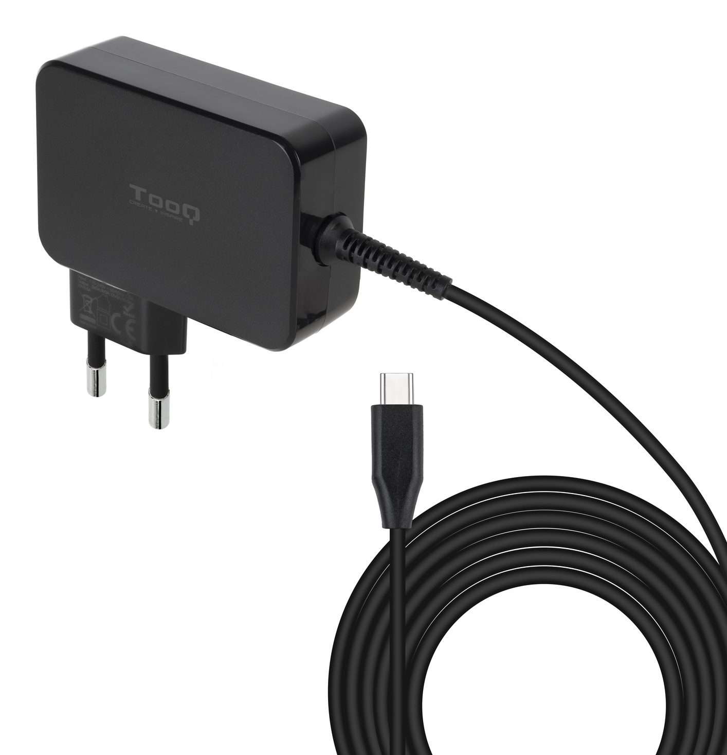 Tooq Cargador portátil GAN USB-C PD 100W Negro