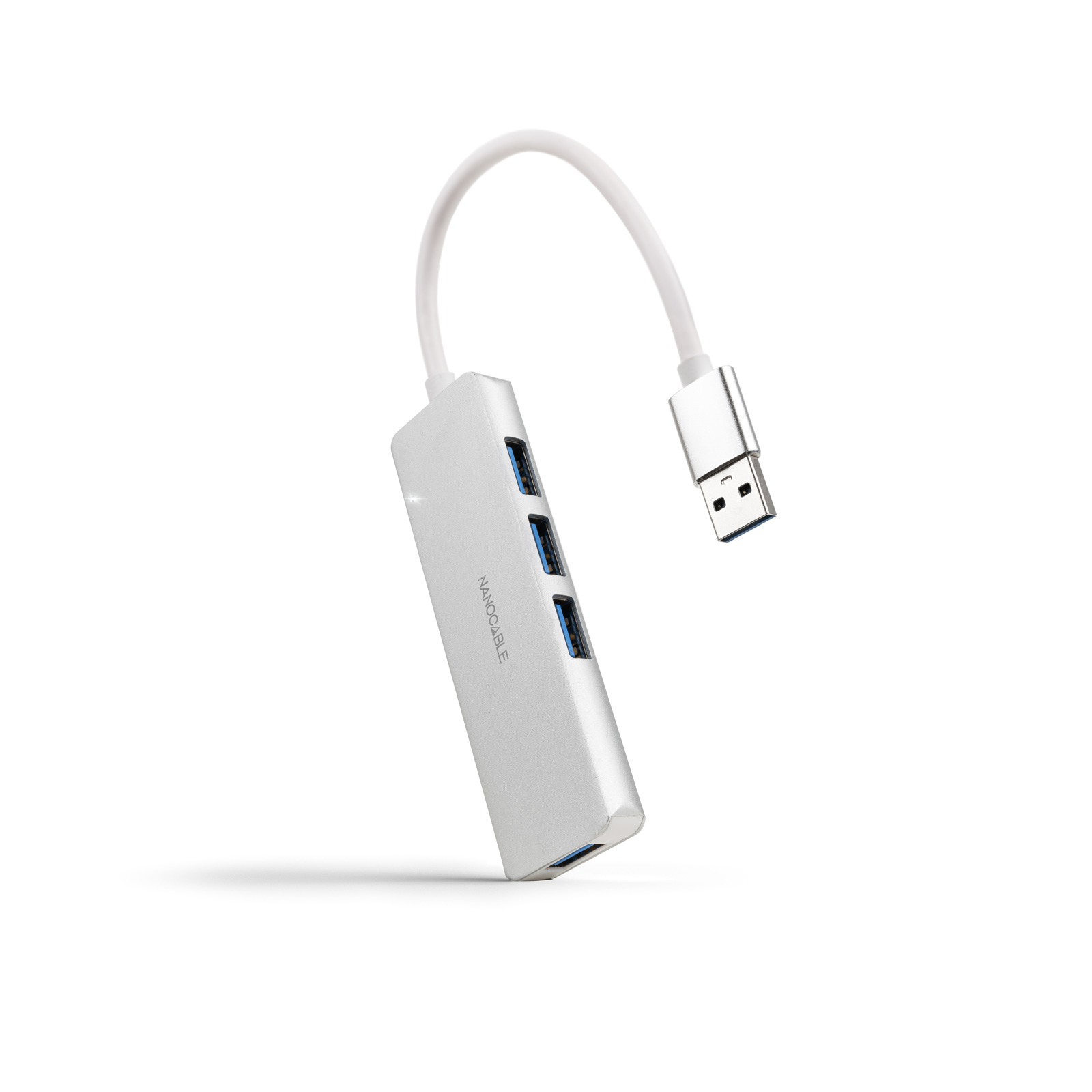 Hub USB Nanocable 4 puertos USB 3.0 Plata