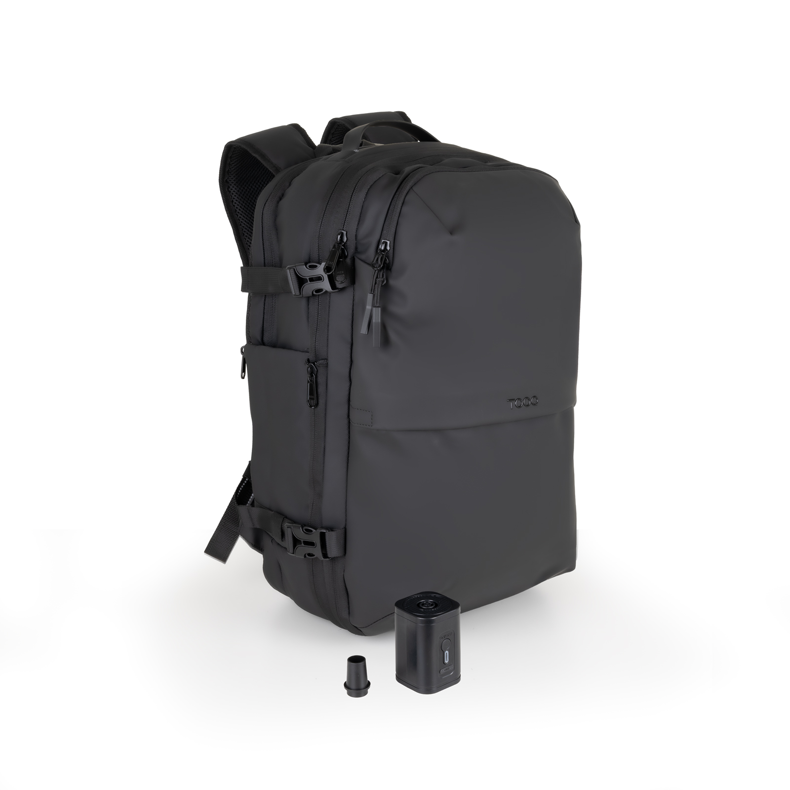 Mochila Tooq Mochila de viaje con sistema de compresión al vacío 17" Negro