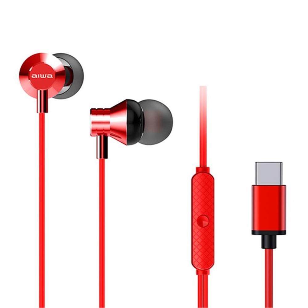 Auriculares Aiwa ESTM-50USB-C Intraurales con cable USB-C Rojo
