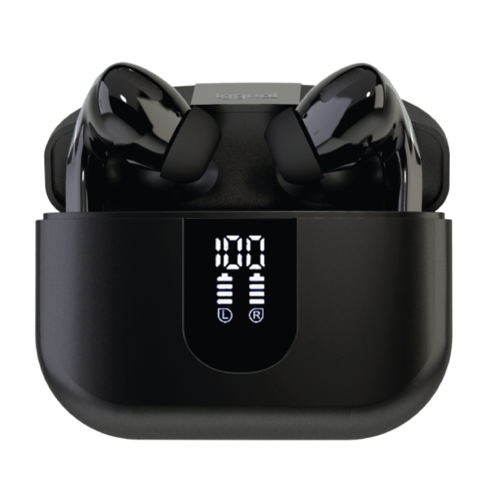 iggual Auriculares inalámbricos TWS Bluetooth negr