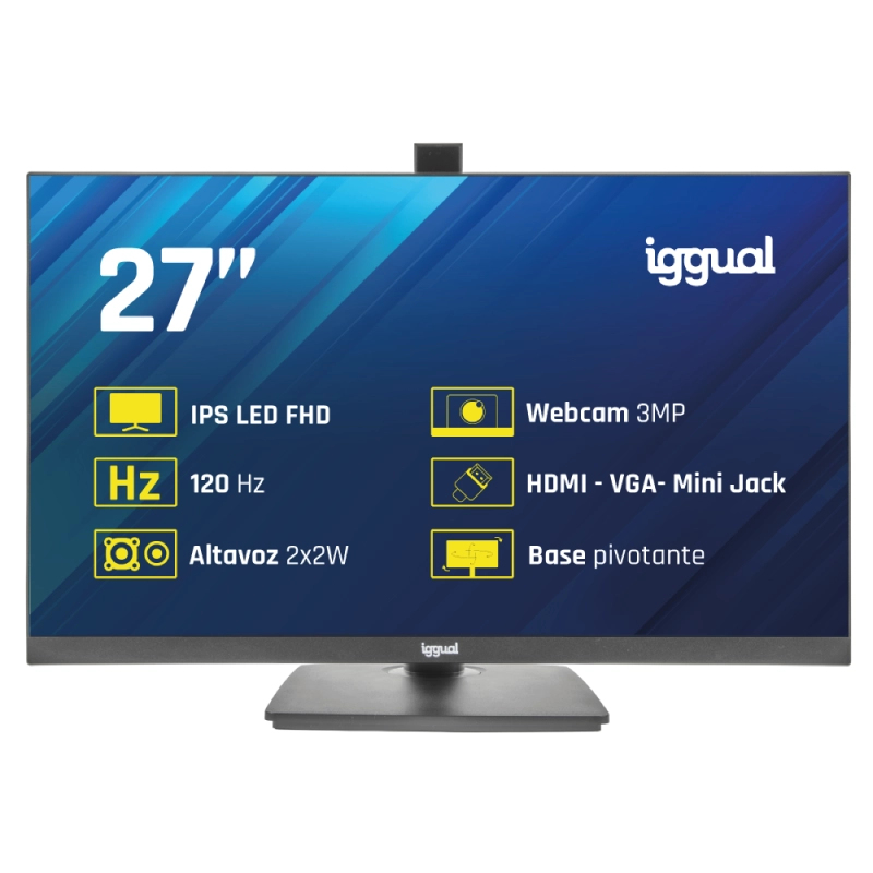 Monitor iggual 27" 1920x1080 120Hz 1ms IPS Webcam