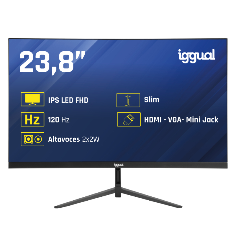 Monitor iggual ML24SMM 23.8" IPS FHD 1920x1080 120Hz 1ms VGA HDMI Negro