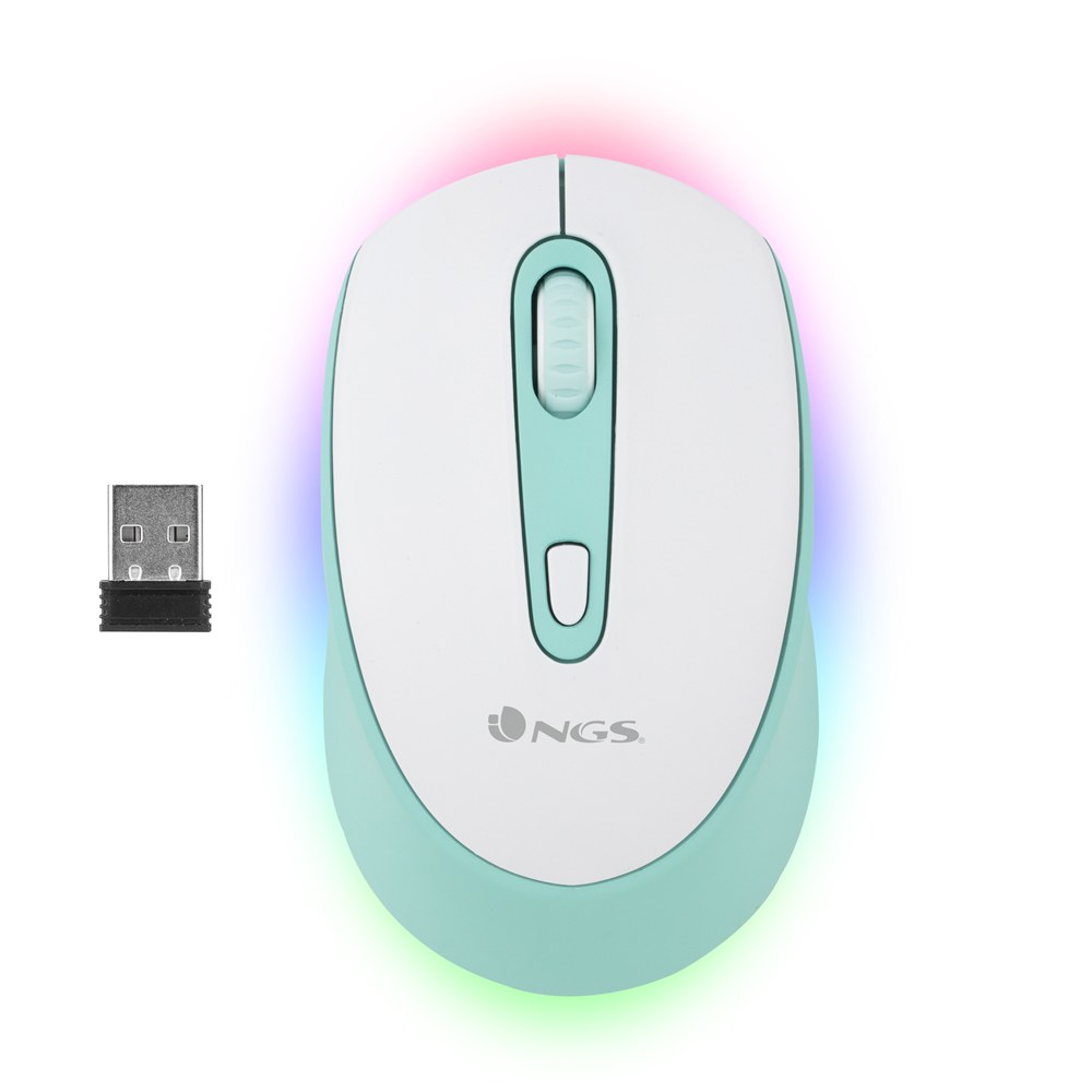 Ratón NGS SMOG MINT-RB Inalámbrico Bluetooth Blanco