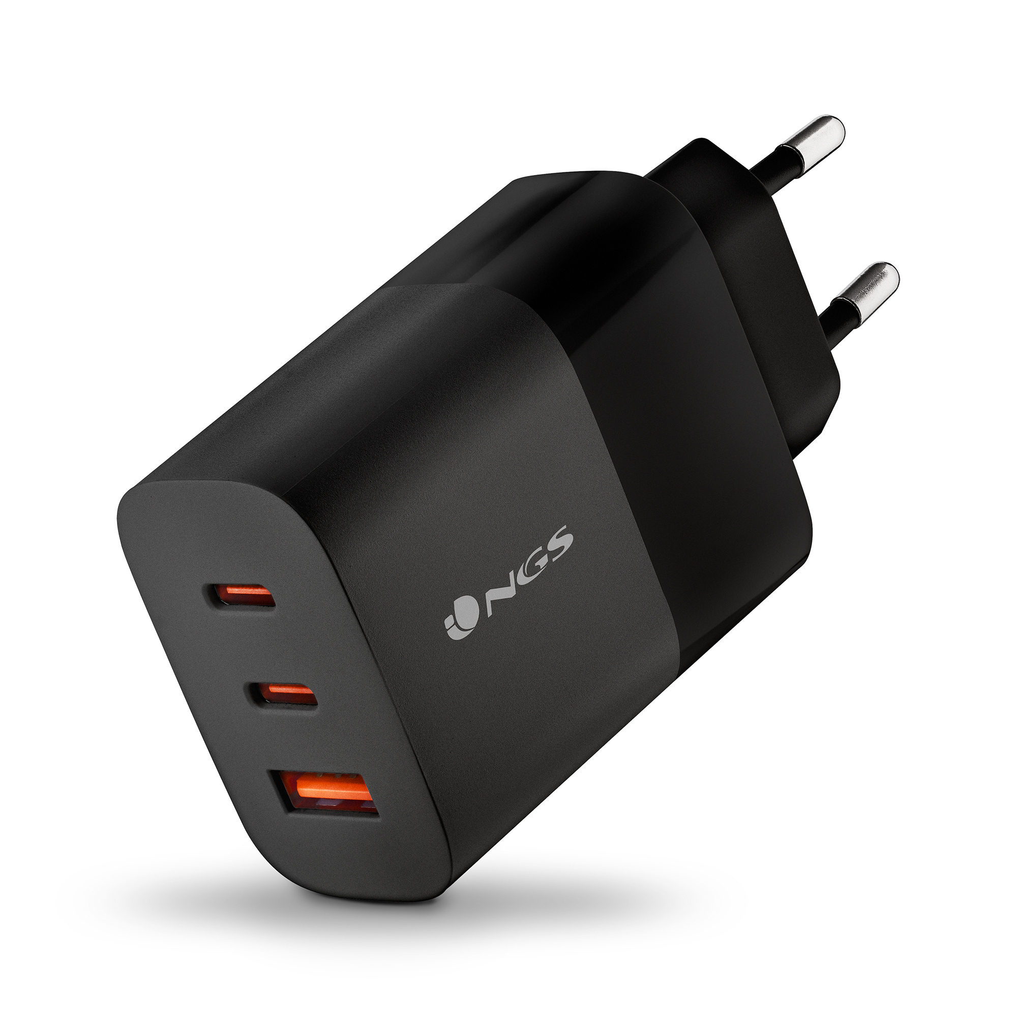 Cargador de pared NGS BUD 65W USB-C USB-A Negro