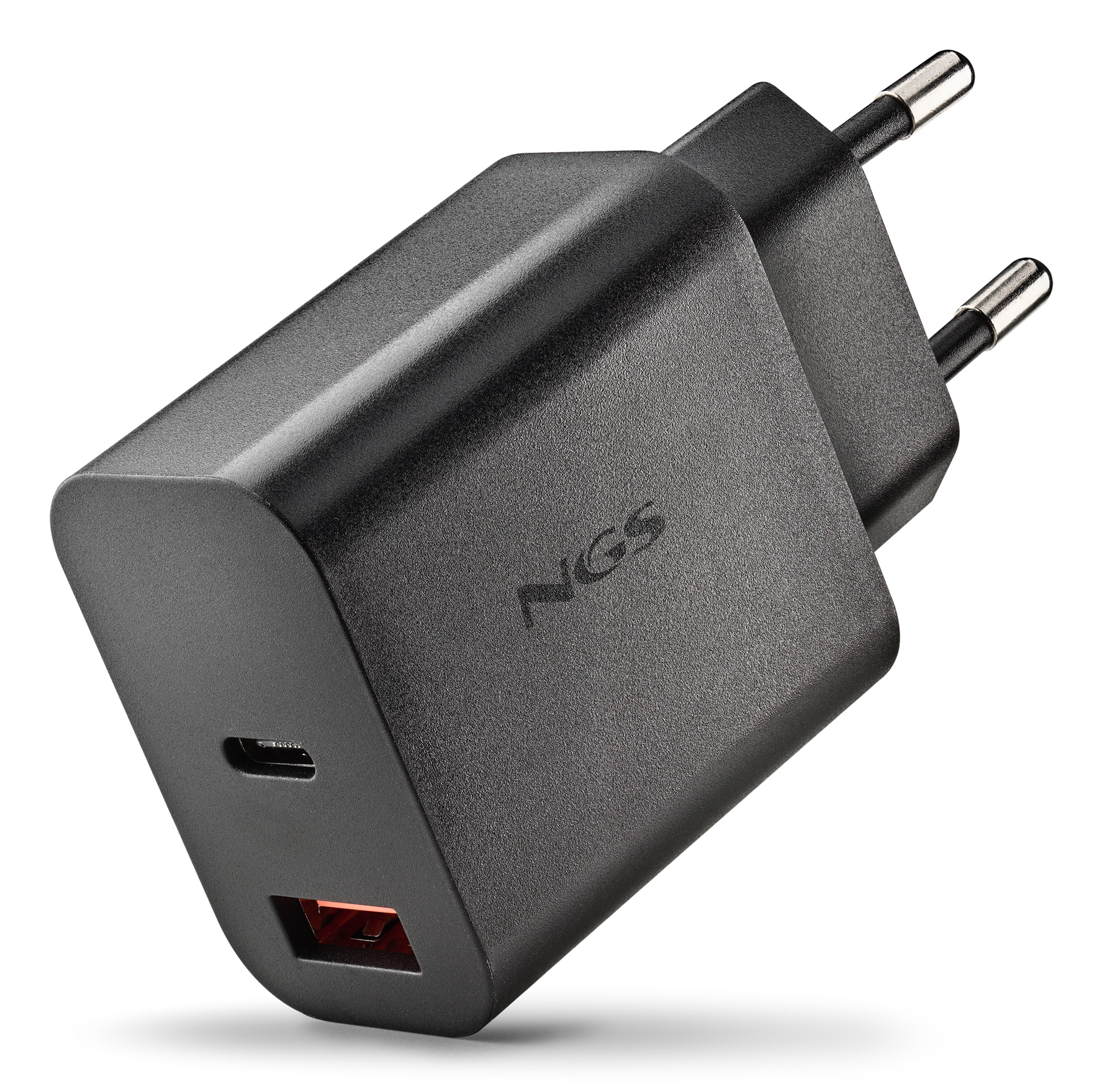 Cargador de pared NGS ERA 30W USB-C USB-A Negro