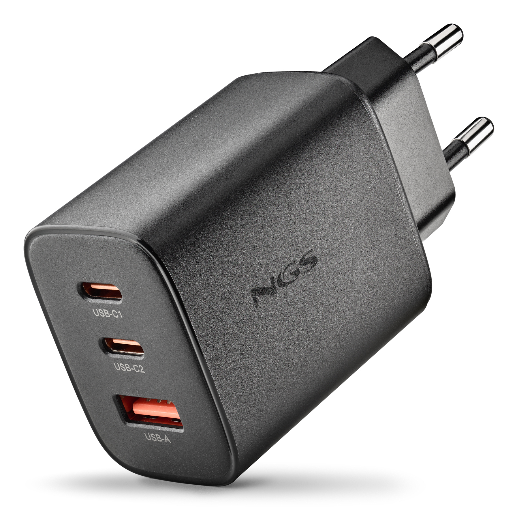 Cargador de pared NGS ERA 65W USB-C USB-A Negro