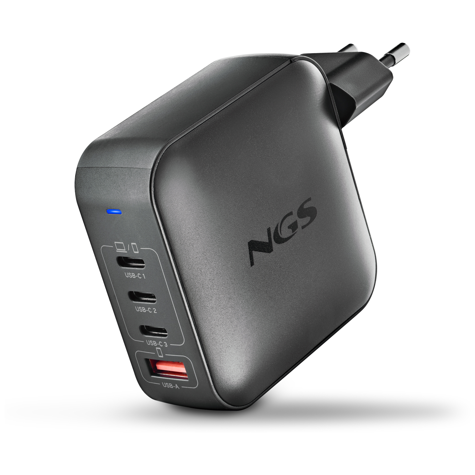 Cargador de pared NGS BUD 165W USB-C USB-A Negro
