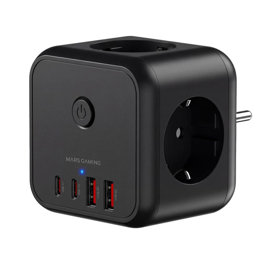 Estación de carga Mars gaming MD-CUBE20 USB-C USB-A Negro 3680W