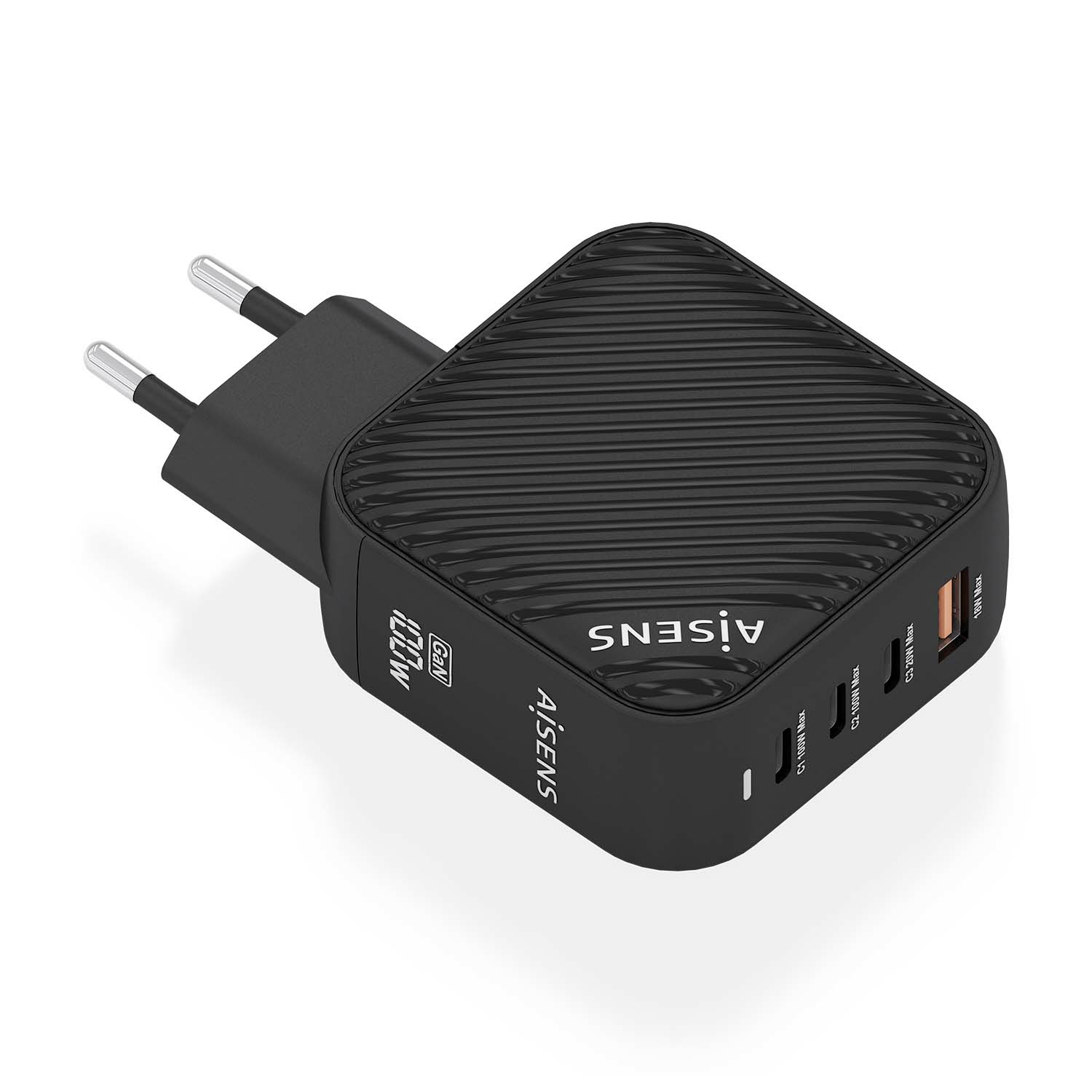 Cargador de pared Aisens ASCH-100W4P029-BK USB-C USB-A Negro