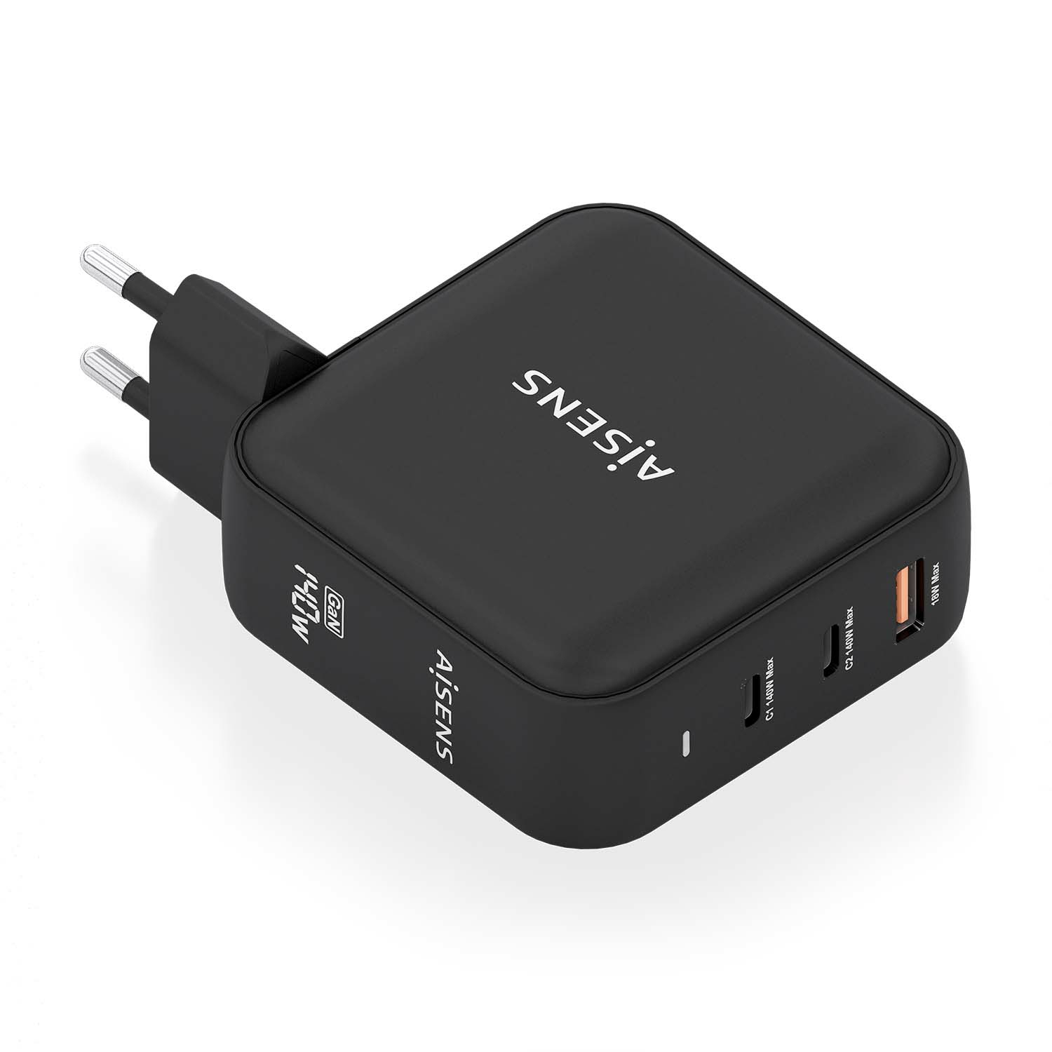 Cargador de pared Aisens ASCH-140W3P031-BK USB-C USB-A Negro