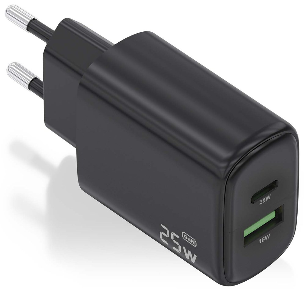Cargador de pared Aisens A110-0912 USB-C USB-A Blanco 25W