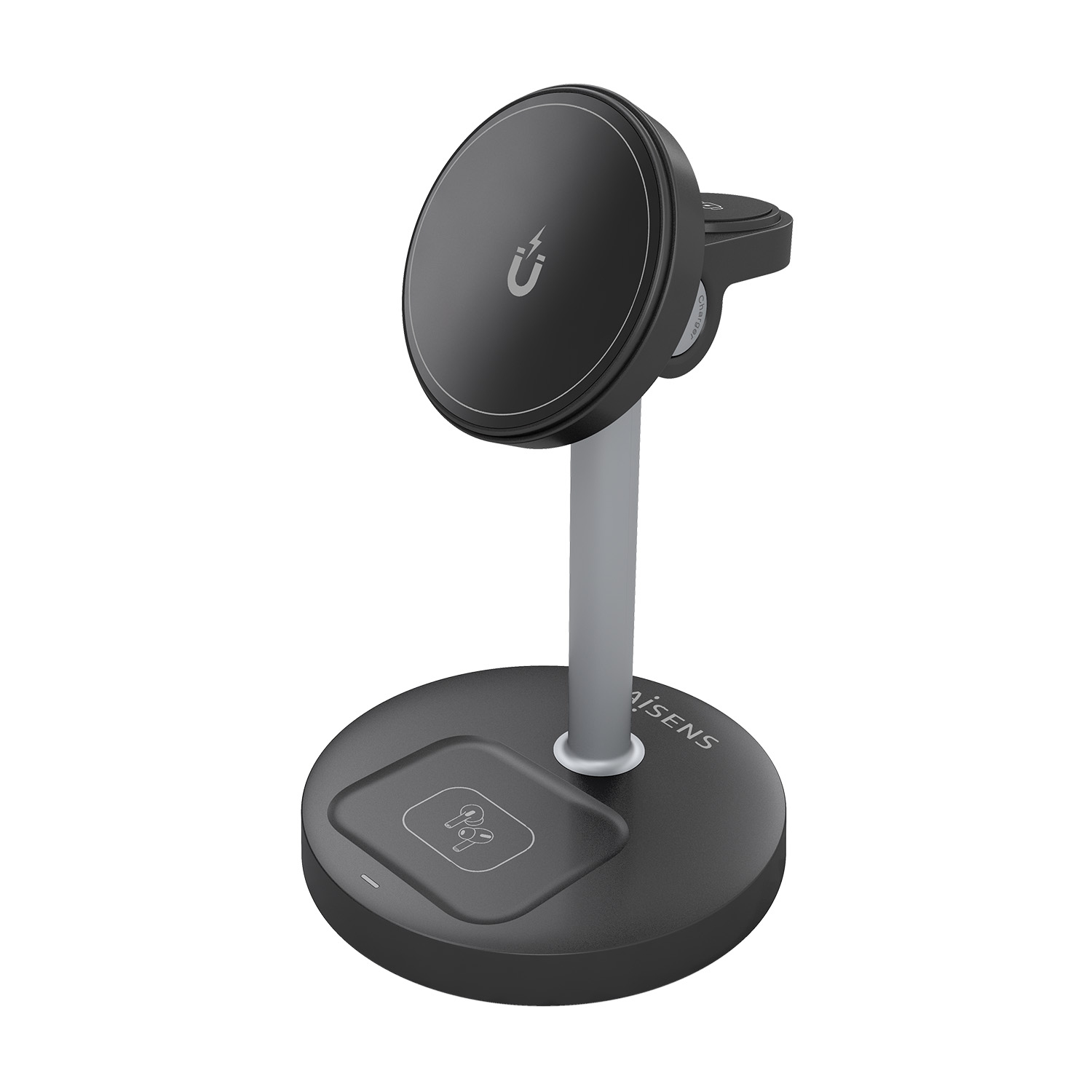 Estación de carga Aisens ASCH-15W3WC066-BK USB-C Inalámbrico Negro
