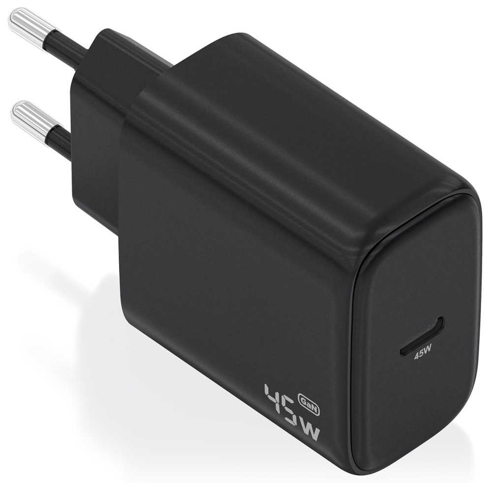 Cargador de pared Aisens Cargador GaN 45W 1xUSB-C PD3.0 USB-C Negro
