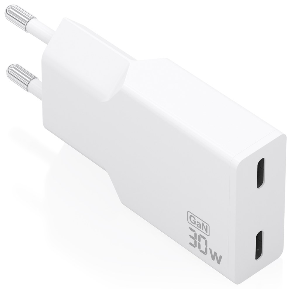 Cargador de pared Aisens Cargador Ultra Delgado GaN 30W USB-C Blanco
