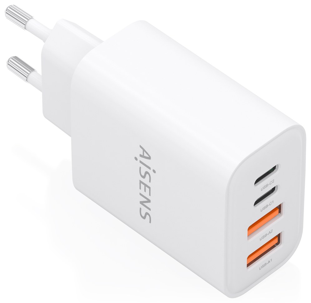 Cargador de pared Aisens Cargador GaN 32W USB-C USB-A Blanco 20W