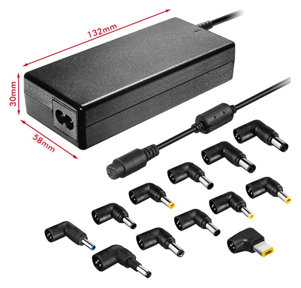 Cargador para portátil Leotec LENCSHOME06 Clavija de portátil Negro 90W