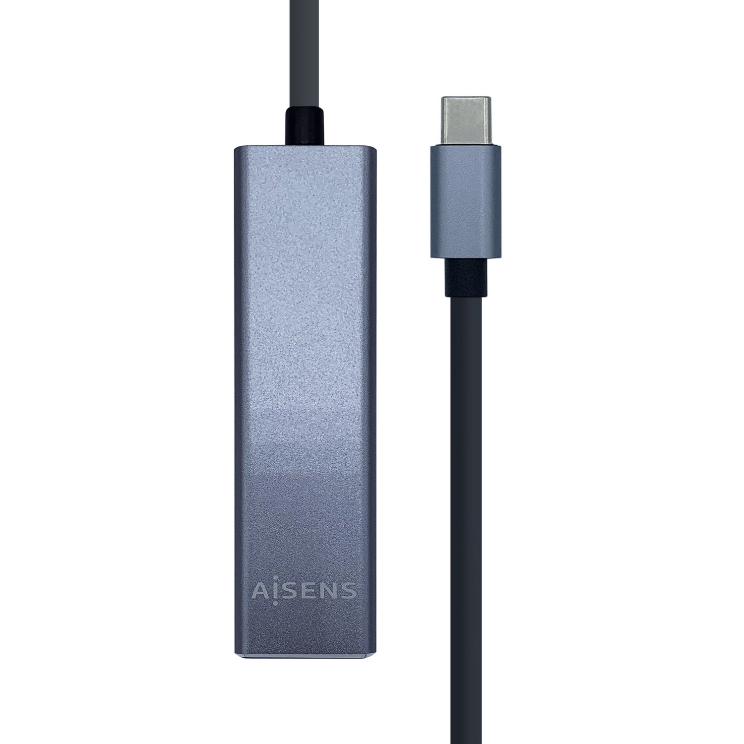 Hub USB AISENS A109-0396 USB-C 3 puertos USB 3.2 Ethernet Gris