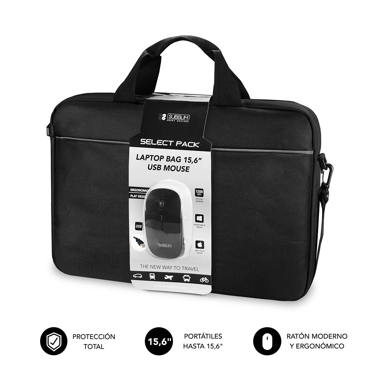 Maletín Subblim Select Pack 15.6" Negro