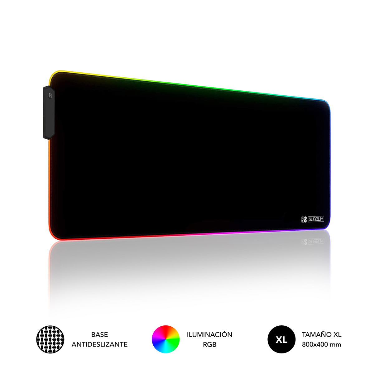 Alfombrilla Subblim Pad Premium LED XXL Negro