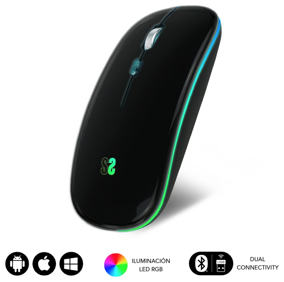 Ratón Subblim Submo - LDFLAT1 Inalámbrico Bluetooth Negro