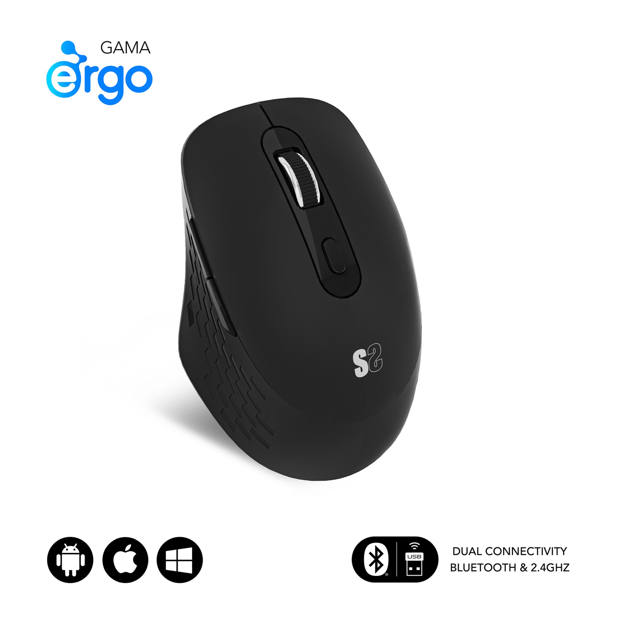 Ratón Subblim SUBMO-EDCUR01 Inalámbrico Bluetooth Negro