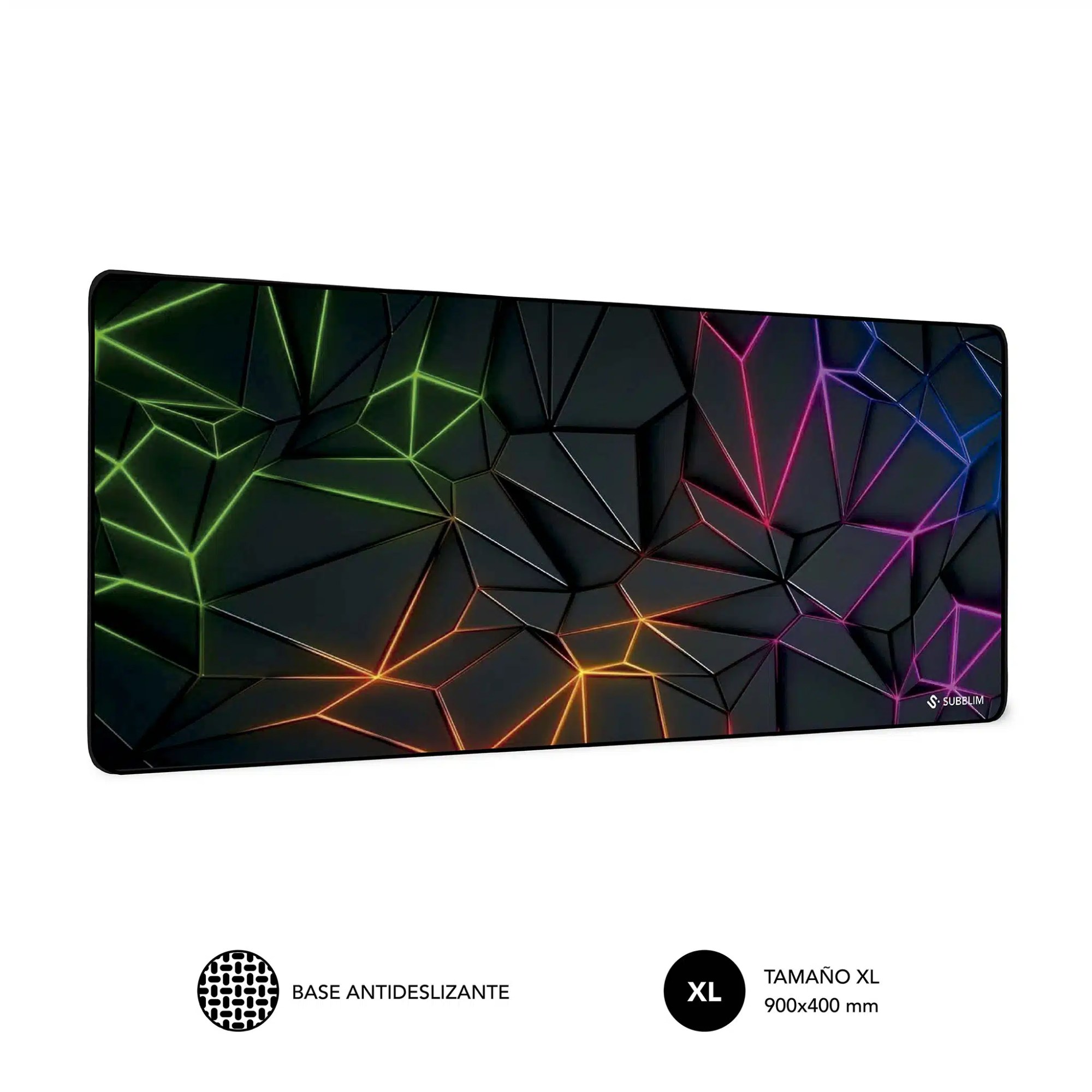 Alfombrilla Subblim Neon Obsidian XL XXL Negro