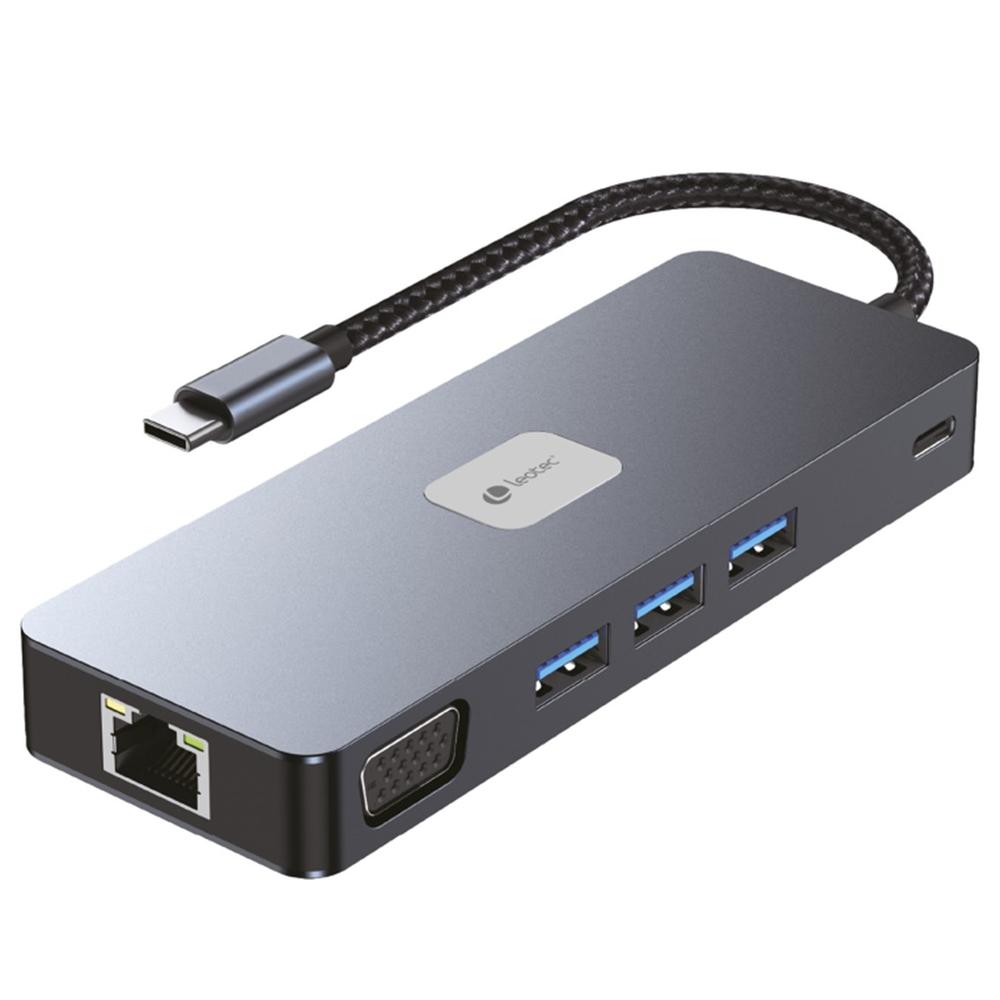 Docking Station Leotec 11 en 1 Plus USB-C 100W 3 pantallas HDMI VGA DisplayPort