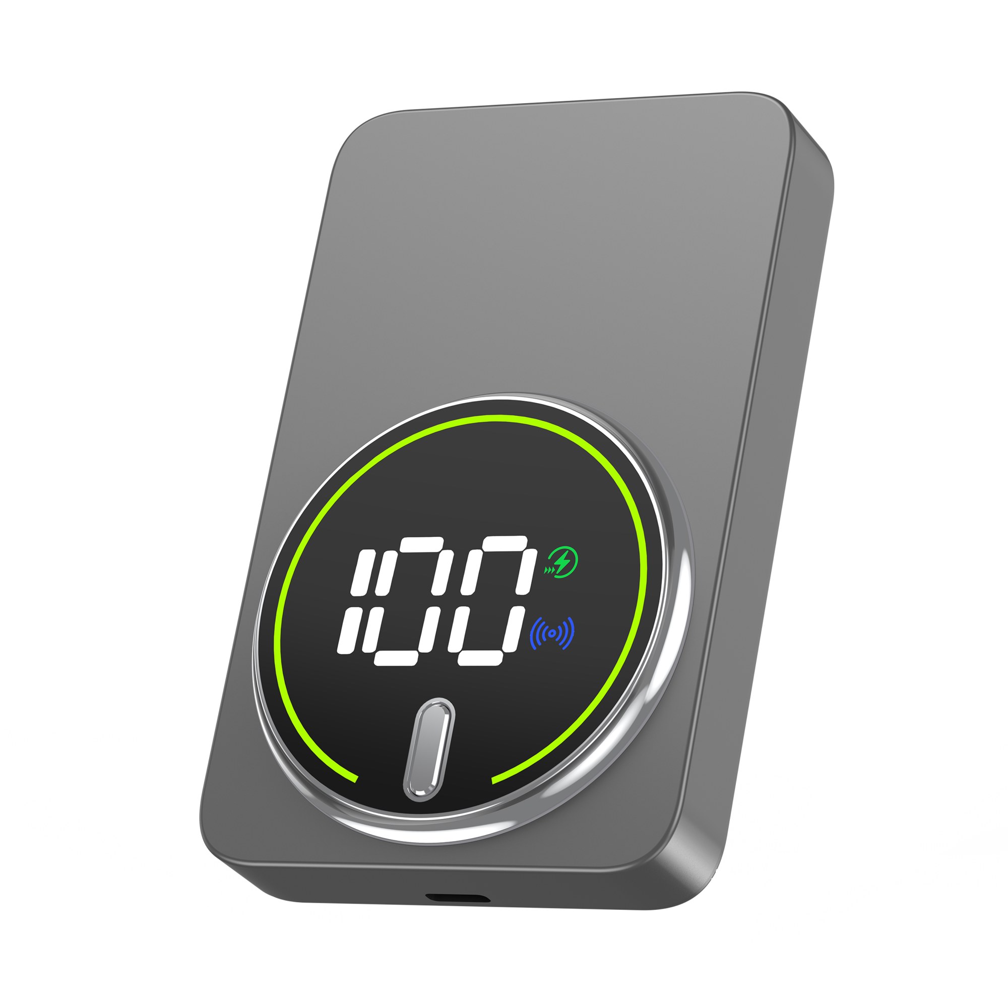Batería externa Leotec Power Bank 10000mAh 20W USB-C Inalámbrico Gris