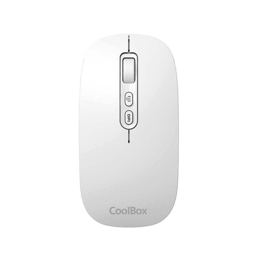 Ratón CoolBox W02-IA Inalámbrico Bluetooth Blanco
