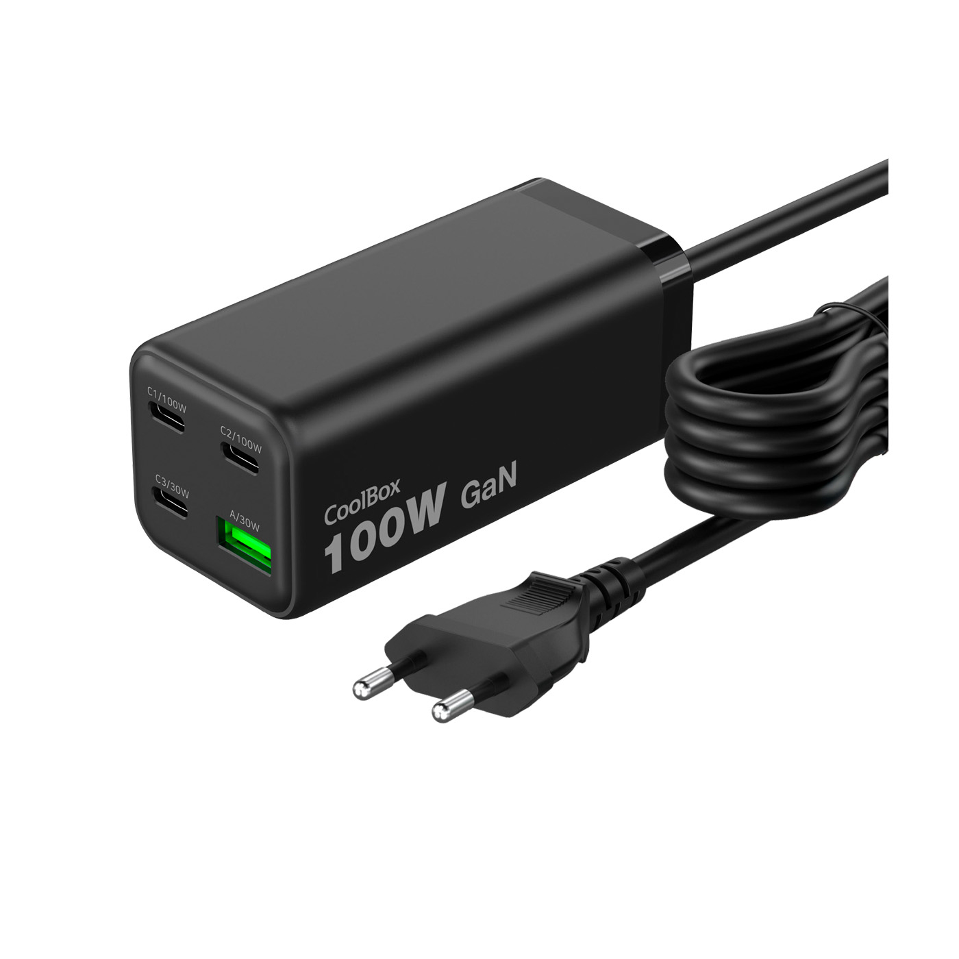 Estación de carga CoolBox ChargeMaster 4 Pro USB-C USB-A Negro
