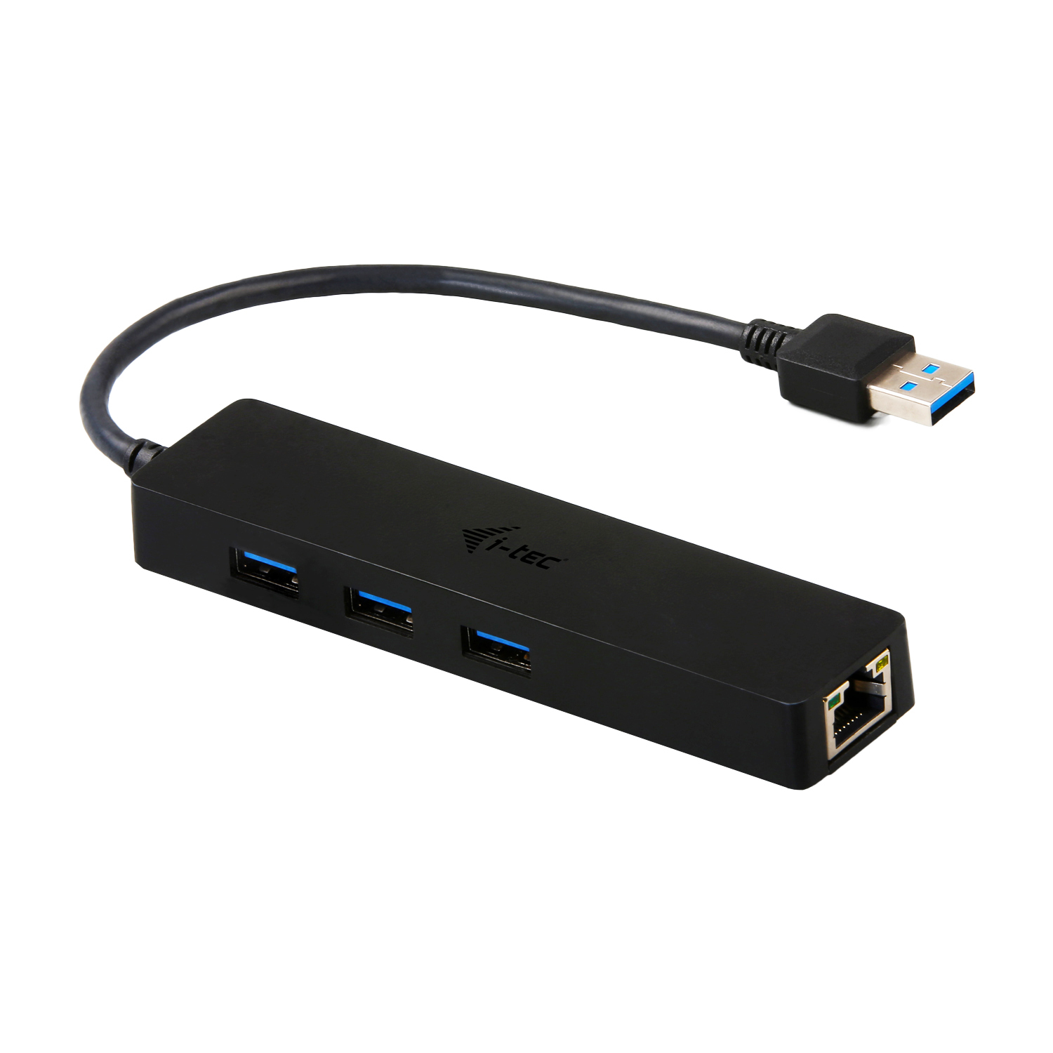 Hub i-tec USB 3.0 3 puertos + Ethernet Gigabit Negro