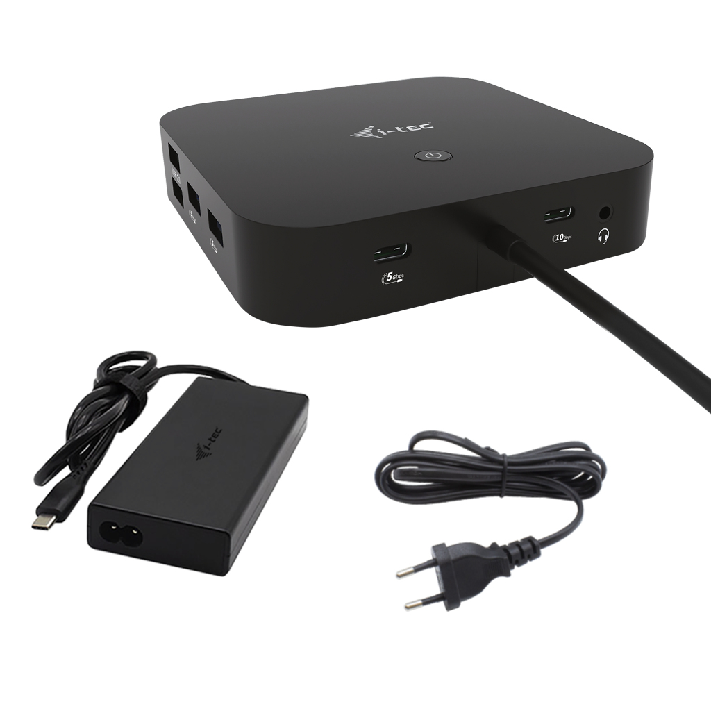 Docking station i-tec USB-C 2 pantallas 4K HDMI DisplayPort 100W Ethernet Negro