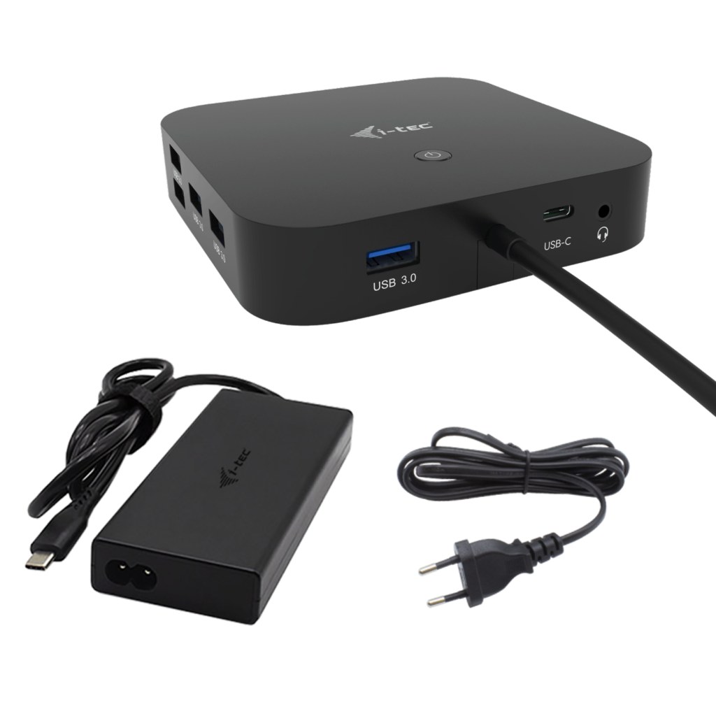 Docking Station i-tec USB-C HDMI Dual DisplayPort 3 Pantallas 100W Negro