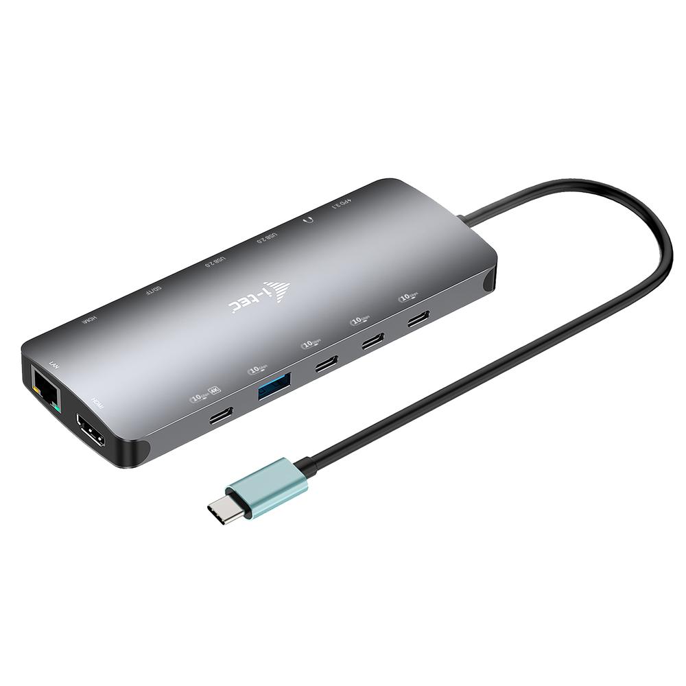 Docking station i-tec Metal USB-C Nano 13 en 1 USB-C 3x HDMI DisplayPort 140W Gris