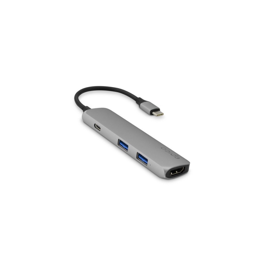 Hub USB Epico USB-C a 4K HDMI 2 USB-A USB-C Gris espacial