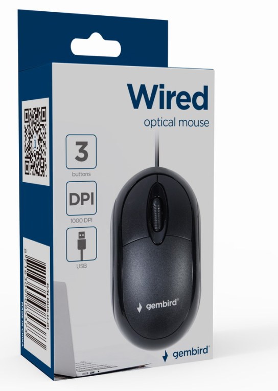 Ratón Gembird MUS-U-01 Con cable Negro