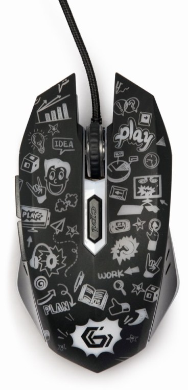Ratón Gembird MUS-6B-GRAFIX-01 Con cable Negro