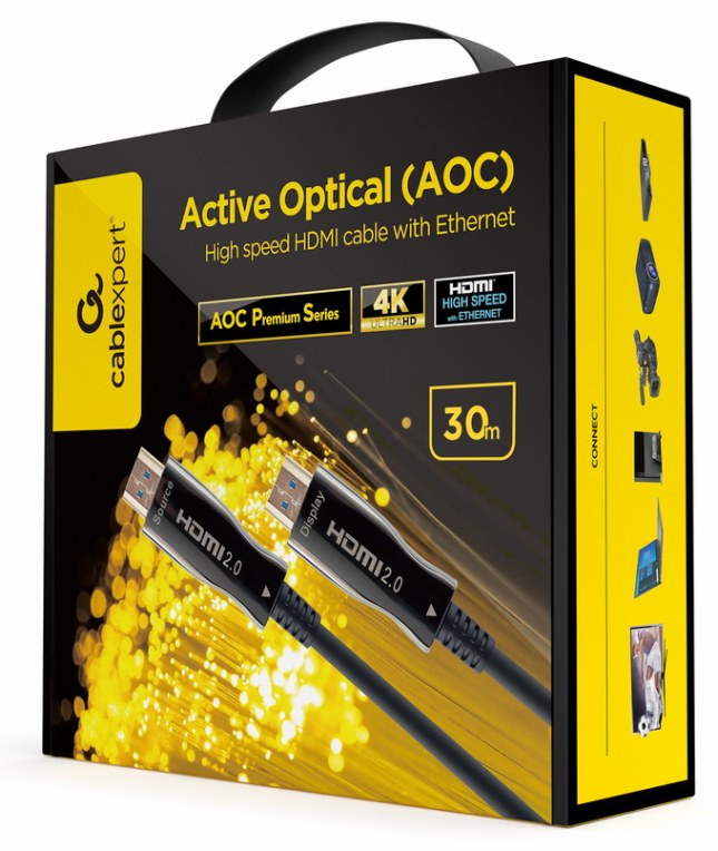 Cable Gembird CCBP-HDMI-AOC-30M HDMI 2.0 AOC 30m Negro · Ref. CCBP-HDMI-AOC-30M-02 (Outlet)