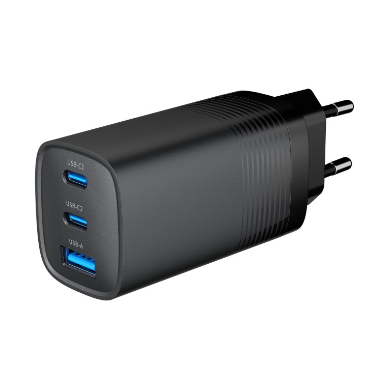 Cargador de pared Gembird TA-UC-PDQC65-01-BK USB-C USB-A Negro