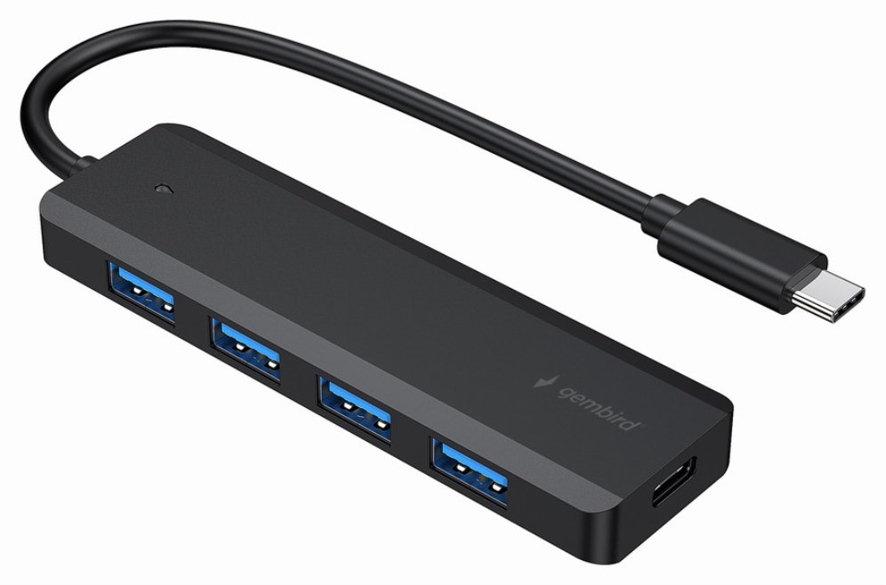 Gembird UHB-CM-U3P4P-01 hub de interfaz USB 3.2 Gen 1 (3.1 Gen 1) Type-C Negro