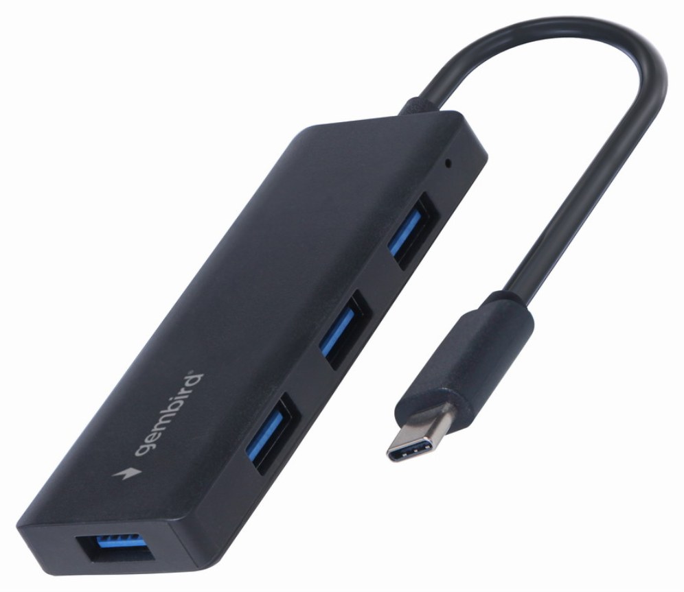 Hub USB Gembird UHB-CM-U3P4-02 USB-C 4 puertos USB 3.2 Negro
