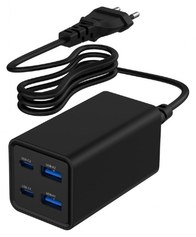 Cargador de pared Gembird TA-UC-2A2C-PD65-01-BK USB-C USB-A Negro 65W