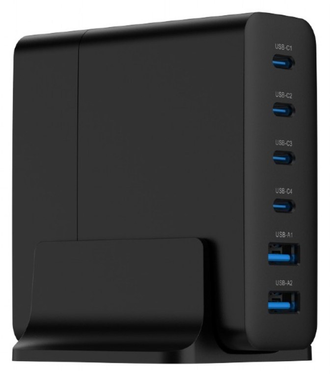 Cargador de pared Gembird TA-UC-2A4C-PD75-01-BK USB-C USB-A Negro 75W