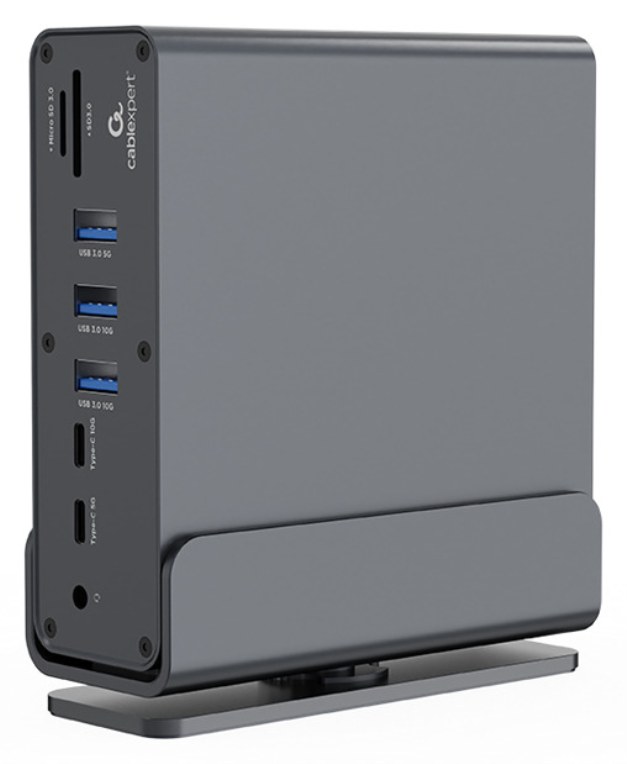 Gembird A-CF-COMBO15-01 hub de interfaz USB Tipo C 10000 Mbit/s Gris