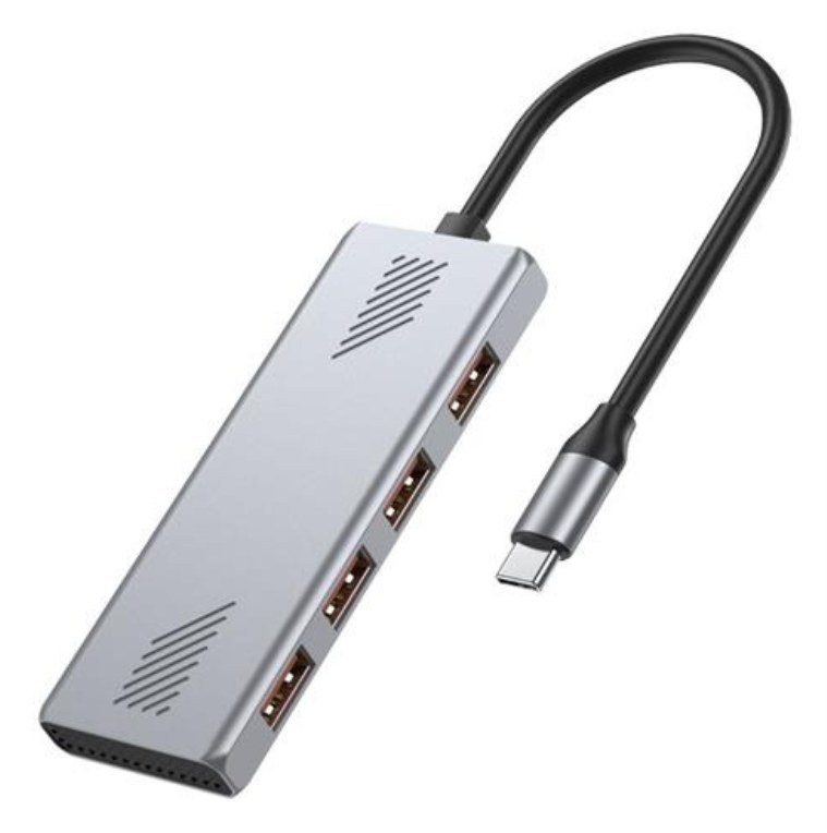 Gembird UHB-CM-U310-A4-01 hub de interfaz USB 3.2 Gen 1 (3.1 Gen 1) Type-C Plata