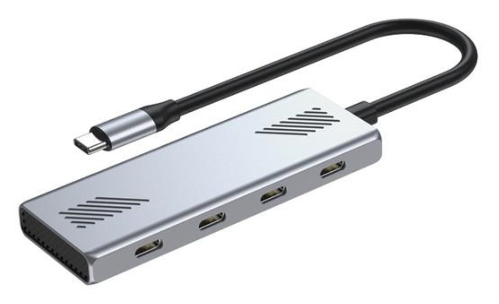 Gembird UHB-CM-U310-C4-01 hub de interfaz USB 3.2 Gen 1 (3.1 Gen 1) Type-C Plata