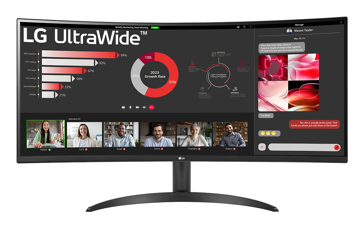 Monitor LG 34WR50QK-B 34" 3440x1440 100Hz VA Curvo Negro