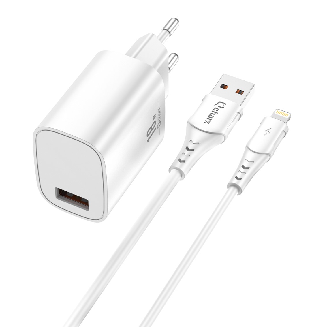 Cargador de pared Qcharx international ARTEMISIA 3A 18W USB-A Lightning Blanco