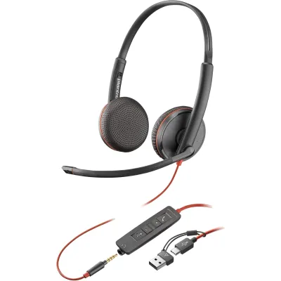 Auriculares Poly Blackwire 3225 Diadema USB-C Jack 3,5 mm Negro